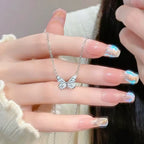 Schmetterlings-Halsketten- und Armbandset mit Leuchtfunktion für Damen