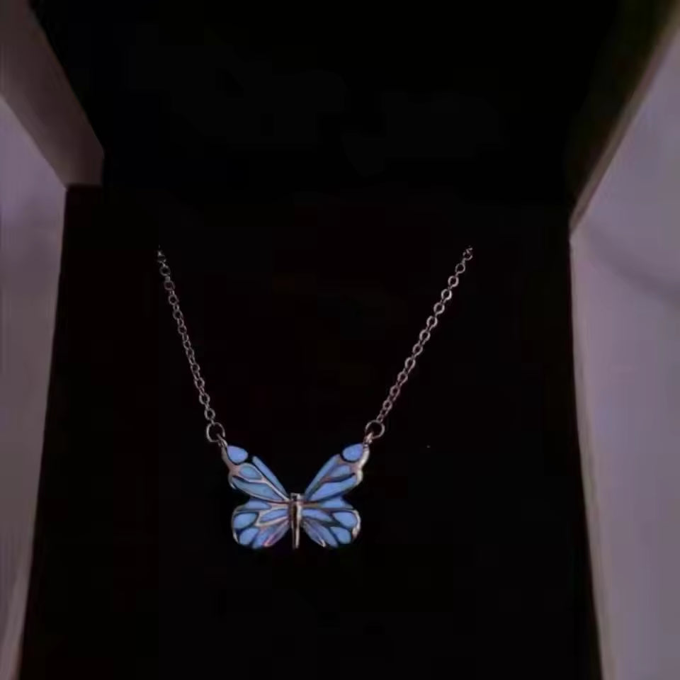 Collier Lumineux Intelligent Papillon Bleu