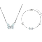 Schmetterlings-Halsketten- und Armbandset mit Leuchtfunktion für Damen