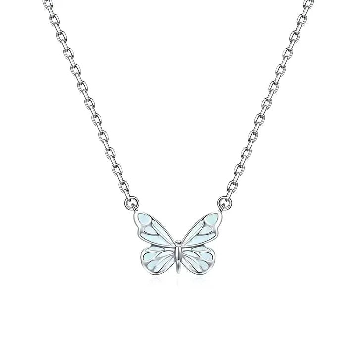 Ensemble de bijoux papillon bleu rêve lumineux 4 en 1