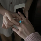 Bague élégante en argent avec pendentif papillon lumineux