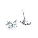 Boucles d'oreilles élégantes en argent avec pendentif papillon lumineux