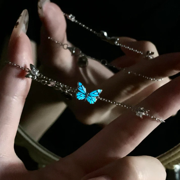 Bracelet Papillon Bleu Rêve Lumineux