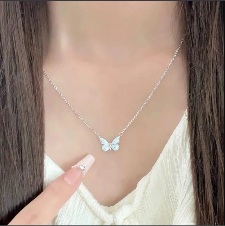 Collier Lumineux Intelligent Papillon Bleu