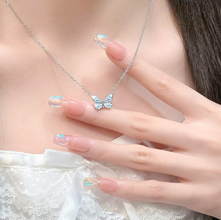 Collier Lumineux Intelligent Papillon Bleu