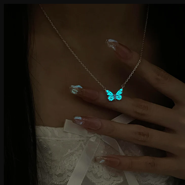 Collier Lumineux Intelligent Papillon Bleu