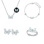 Ensemble de bijoux papillon bleu rêve lumineux 4 en 1
